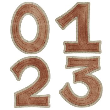 number zero one two three leather sewing style