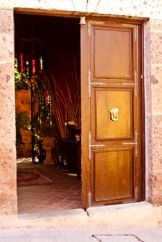 Mexican courtyard entrance to home