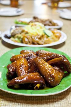 Indonesian style chicken wings with honey sauce