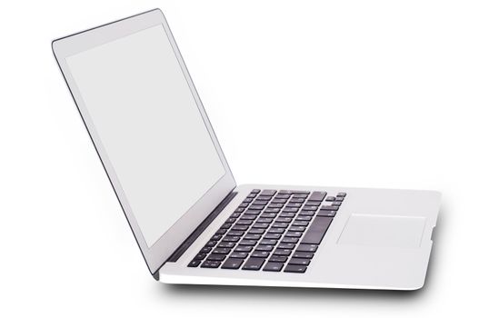 modern laptop isolated on white background .