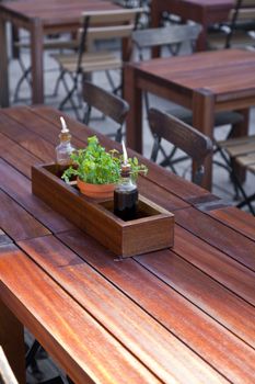 Restaurant table located outside