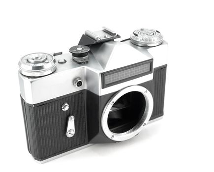 Body of SLR-camera over white