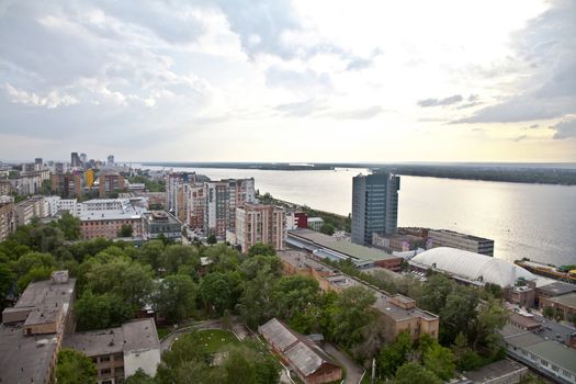 Samara on top. A typical architecture of the city center. Russia 