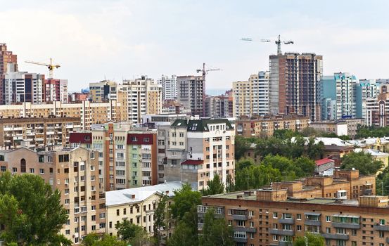 Samara on top. A typical architecture of the city center. Russia 