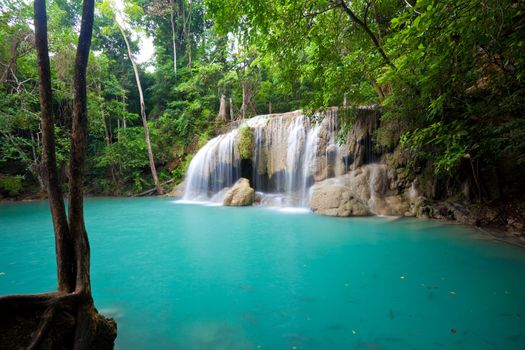 Eravan Waterfall in Kanchanaburi, Thailand