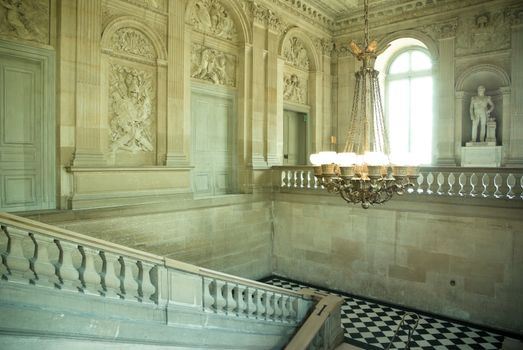 top view of a staircase, classic old building