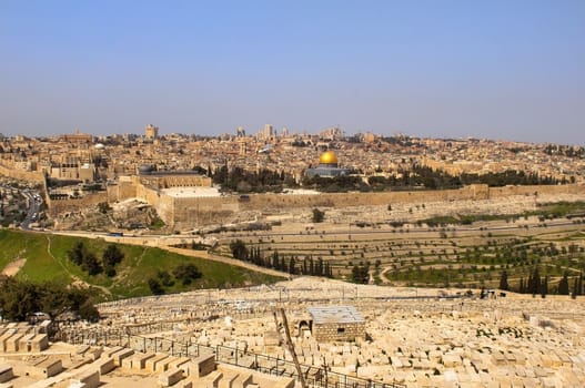 the old Jewish cemetery on the Mount of Olives.Jerusalem, Israel