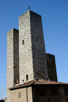 San Gimignano is the city of beautiful towers, landmark of Tuscany, Italy