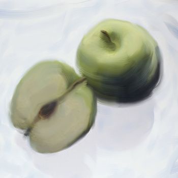 Digital painting of apples