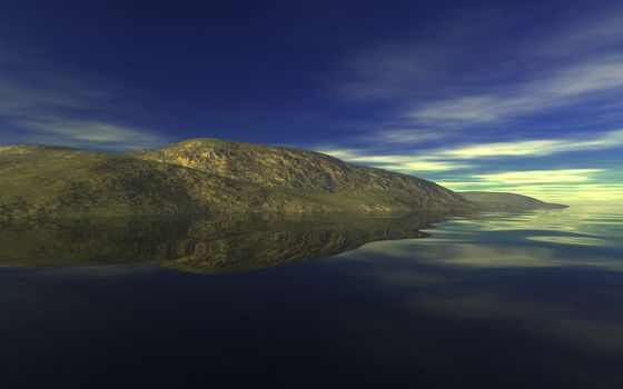 Digital visualization of a surreal landscape