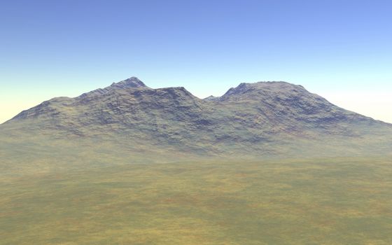 Digital visualization of a surreal landscape