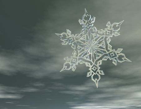Digital visualization of a snowflake