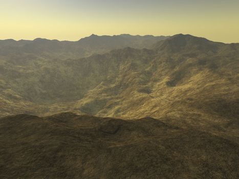 Digital visualization of a surreal landscape