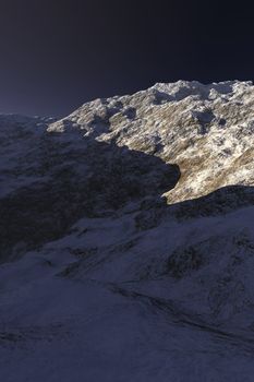 Digital visualization of a surreal landscape