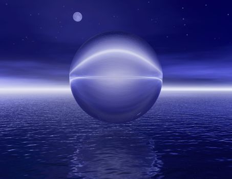 Surrealistic bubble by night