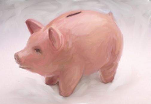 Digital painting of a piggybank