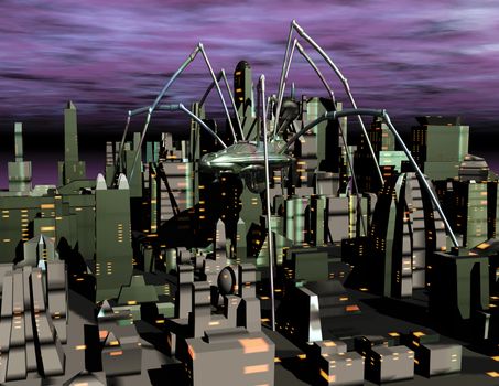 Digital visualization of an alien spider