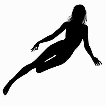 Silhouette of a posing girl