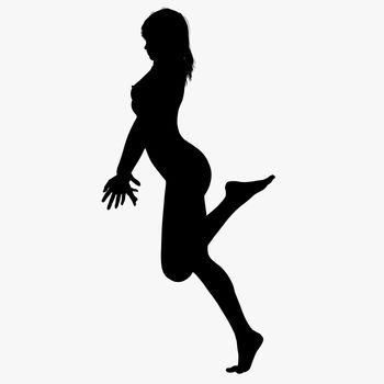 Silhouette of a posing girl