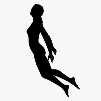 Silhouette of a posing girl