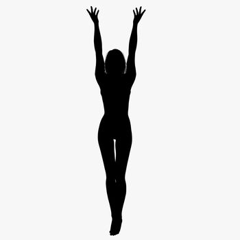 Silhouette of a posing girl