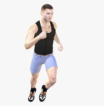 Digital rendering / Pose of a running man