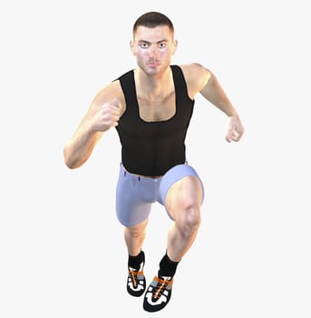 Digital rendering / Pose of a running man