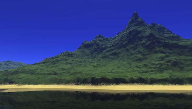 Digital generated surreaistic lanscape scene