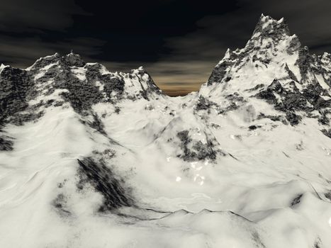 Digital generated surreaistic lanscape scene
