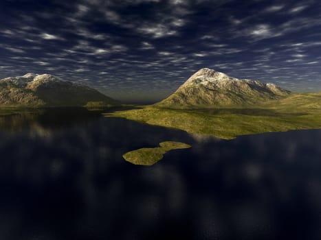 Digital generated surreaistic lanscape scene