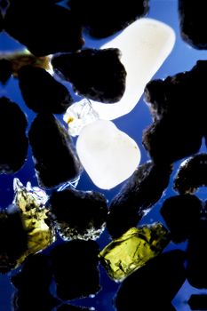 micro photo: grain of sand in polarized light