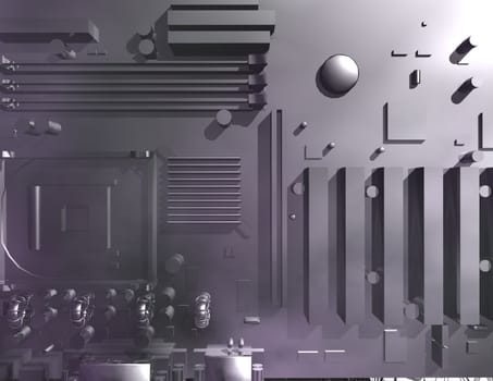 digital rendering of a mainboard
