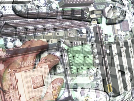 digital rendering of a mainboard