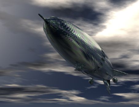 digital rendering of an airship