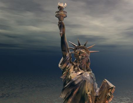 digital rendering of the statue of liberty