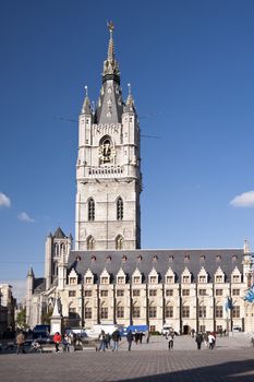city hall in the old town of ghent, belgium