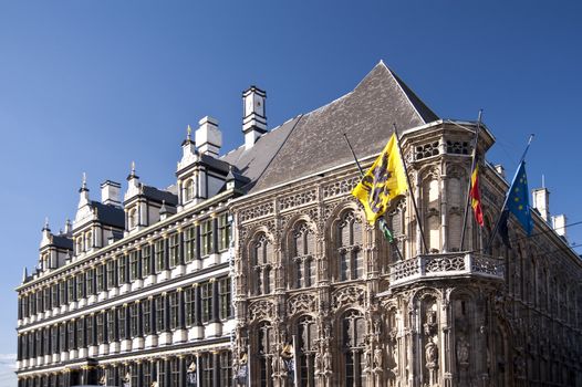 city hall in the old town of ghent, belgium