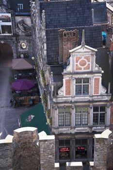 castle gravensteen in the old town of ghent, belgium
