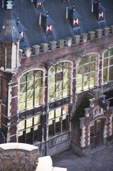 castle gravensteen in the old town of ghent, belgium