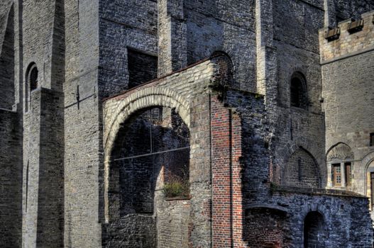 castle in the old town of ghent, belgium (hdr)