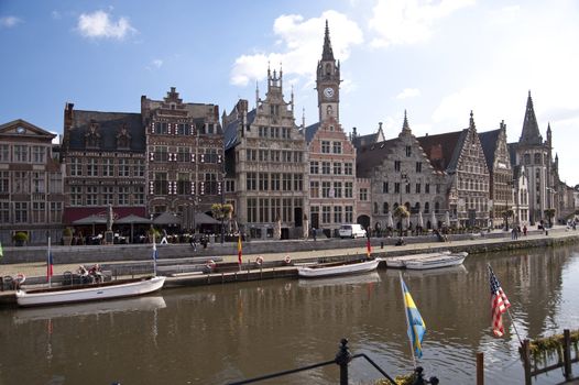 buildings in the old town of ghent, belgium