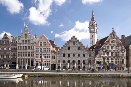 buildings in the old town of ghent, belgium