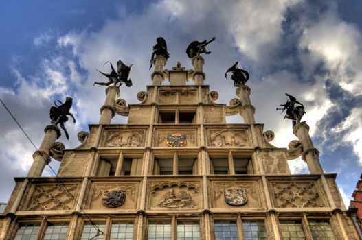 building in the old town of ghent, belgium (hdr)