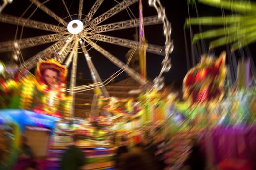 funfair scene in the old town of amsterdam, netherlands