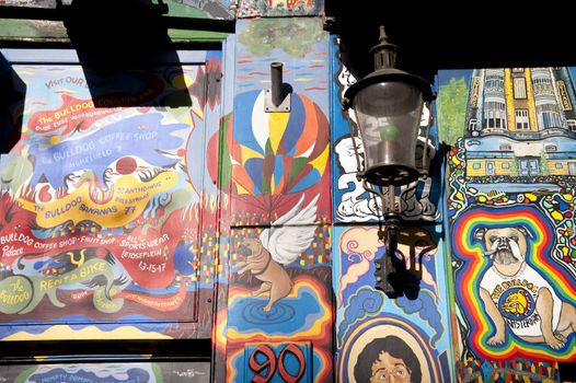 graffiti in the old town of amsterdam, netherlands