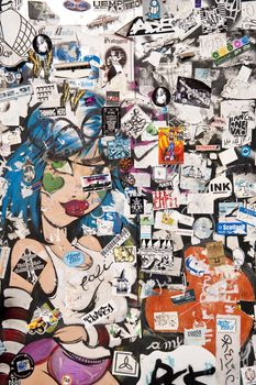graffiti in the old town of amsterdam, netherlands