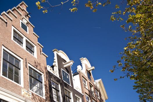 scene in the old town of amsterdam, netherlands