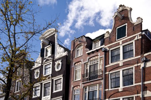 scene in the old town of amsterdam, netherlands