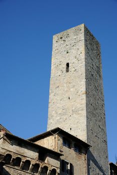 San Gimignano is the city of beautiful towers, landmark of Tuscany, Italy