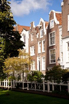 beguinage in the old town of amsterdam, netherlands (hdr)